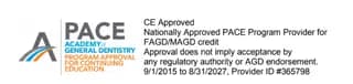 AGD PACE Approved continuing education provider logo